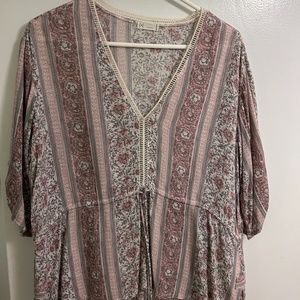 Gentle Fawn Pink and Gray Blouse